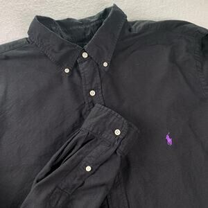 Ralph Lauren Shirt Men's XLT Black Long Sleeve Button Down Small Pony Logo